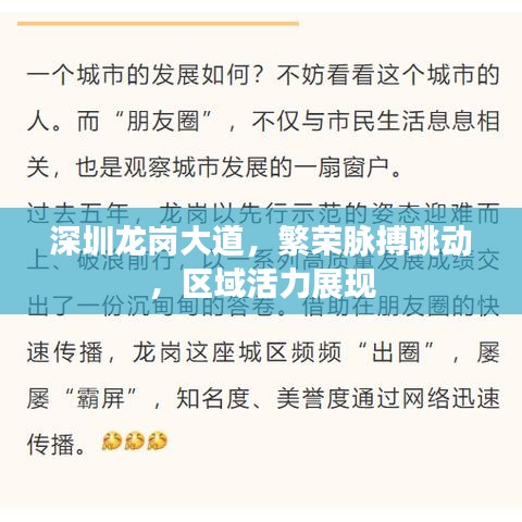 深圳龙岗大道，繁荣脉搏跳动，区域活力展现