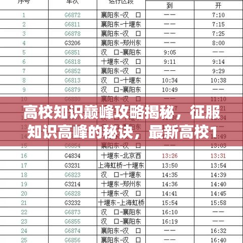 高校知识巅峰攻略揭秘，征服知识高峰的秘诀，最新高校146层攻略分享！