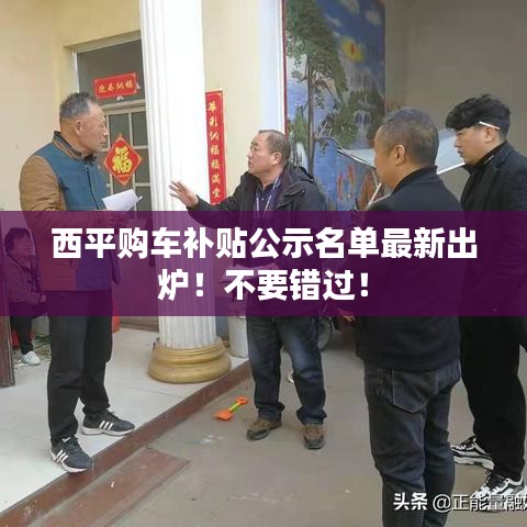 西平购车补贴公示名单最新出炉！不要错过！