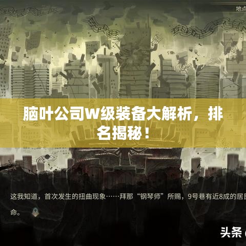 脑叶公司W级装备大解析，排名揭秘！