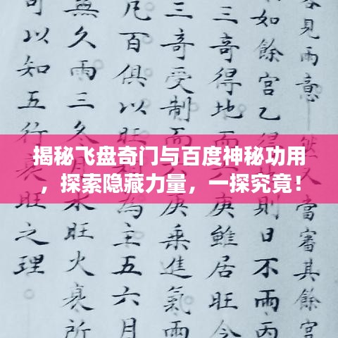 揭秘飞盘奇门与百度神秘功用，探索隐藏力量，一探究竟！